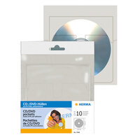 HERMA CD/DVD-Hüllen - 129x130 mm 10 Hüllen - Schutzhülle - 1 Disks - Transparent - Polypropylen (PP) - 120 mm - 129 mm