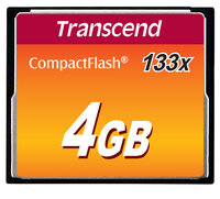 Transcend TS4GCF133 - 4 GB - Kompaktflash - MLC - 50 MB/s - 20 MB/s - Schwarz