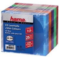 Hama CD-Leerhülle Slim, 25er-Pack, Farbig