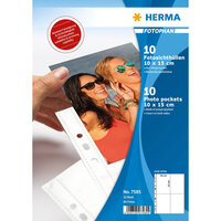 HERMA Fotophan Fotosichthüllen 10x15 cm hoch weiß 10 Hüllen - 100 x 150 mm - Transparent - Weiß - Polypropylen (PP) - Porträt - 230 mm - 310 mm