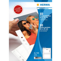 HERMA Fotophan Fotosichthüllen 10x15 cm quer weiß 10 Hüllen - Transparent - Weiß - Polypropylen (PP) - Porträt - 230 mm - 310 mm - 10 Stück(e)