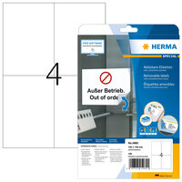 HERMA Ablösbare Etiketten A4 105x148 mm weiß Movables/ablösbar Papier matt 100 St. - Weiß - Rechteck - Entfernbar - Papier - Matte - Laser/Inkjet