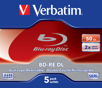 Verbatim BD-RE DL 50GB 2 x 5 Pack Jewel Case - 50 GB -...