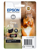 I-C13T04F64010 | Epson Squirrel Singlepack Grey 478XL Claria Photo HD Ink - Hohe (XL-) Ausbeute - Tinte auf Farbstoffbasis - 11,2 ml - 200 Seiten - 1 Stück(e) | C13T04F64010 | Verbrauchsmaterial