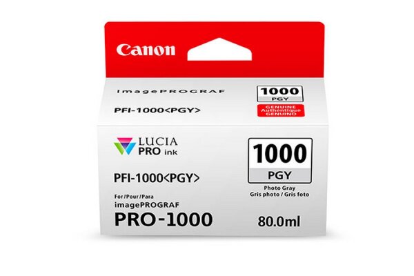 Y-0553C001 | Canon PFI-1000PGY Tinte Fotograu - Tinte auf Farbstoffbasis - 80 ml | 0553C001 | Verbrauchsmaterial