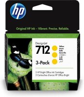 Y-3ED79A | HP 712 3er-Pack Gelb DesignJet Druckerpatrone - 29 ml - Standardertrag - Tinte auf Farbstoffbasis - 29 ml - 3 Stück(e) - Kombi-Packung | 3ED79A | Verbrauchsmaterial