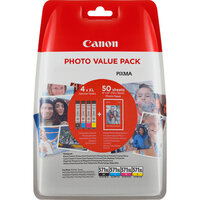 I-0332C005 | Canon CLI-571XL BK/C/M/Y Tinte mit hoher Reichweite + Fotopapier Value Pack - Standardertrag - Multipack | 0332C005 | Verbrauchsmaterial