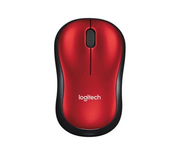 Y-910-002240 | Logitech M185 - Beidhändig - Optisch - RF Wireless - 1000 DPI - Schwarz - Rot | 910-002240 | PC Komponenten