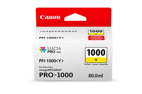 Y-0549C001 | Canon PFI-1000Y Tinte Gelb - Tinte auf Pigmentbasis - 80 ml | 0549C001 | Verbrauchsmaterial