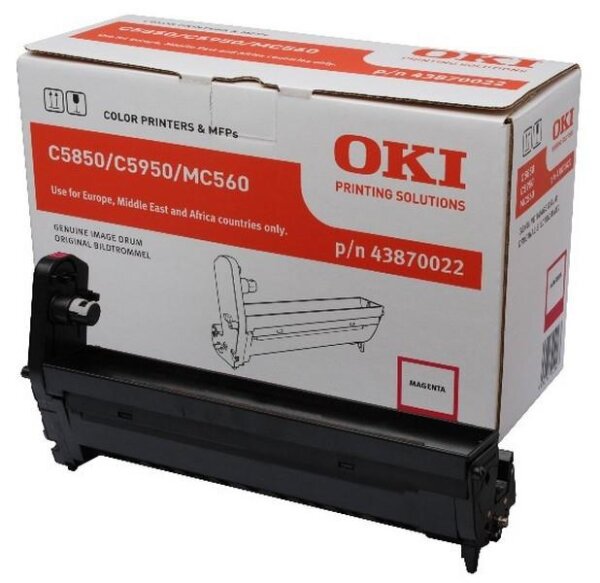 Y-43870022 | OKI Magenta image drum for C5850/5950 - Original - OKI MC560 - MC560dn - C5850 - C560N - C560DN - C5750DN - 20000 Seiten - Laserdrucken - Magenta - Schwarz | 43870022 | Drucker, Scanner & Multifunktionsgeräte
