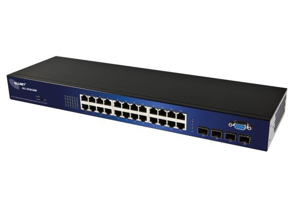 L-ALL-SG8428M | ALLNET 127211 ungemanaged L2 Gigabit Ethernet (10/100/1000) 19U Schwarz | ALL-SG8428M | Netzwerktechnik