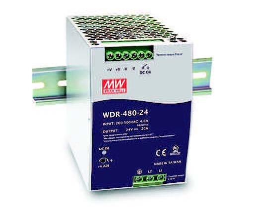 L-WDR-480-24 | Meanwell MEAN WELL WDR-480-24 - 480 W - 180 - 550 V - 47 - 63 Hz - 1.6 - 4 A - Aktiv - 18 ms | WDR-480-24 | PC Komponenten