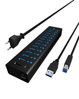 ICY BOX IB-AC6113 - USB 3.2 Gen 1 (3.1 Gen 1) Type-B - USB 3.2 Gen 1 (3.1 Gen 1) Type-A - 5000 Mbit/s - Schwarz - Aluminium - China