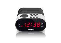 Lenco CR-07 - Uhr - FM,PLL - LED - Schwarz - Weiß - 3 V - AC - Akku