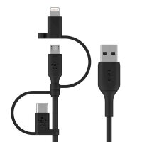 I-CAC001BT1MBK | Belkin BOOST CHARGE - 1 m - USB A - USB C/Micro-USB B/Lightning - Schwarz | CAC001BT1MBK | Zubehör