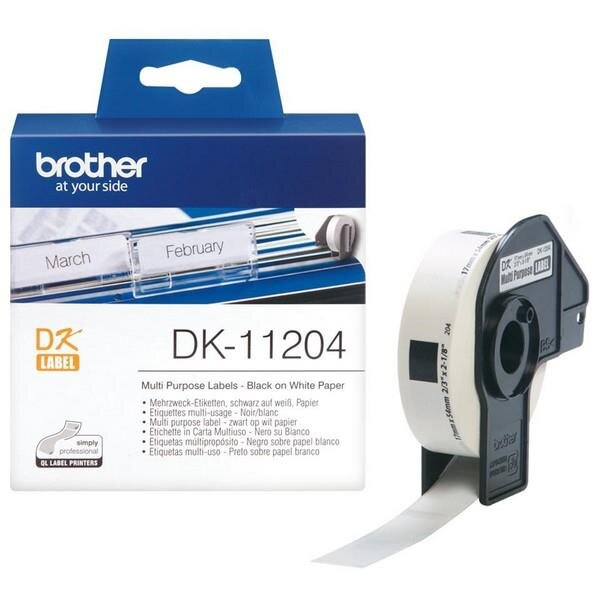 Y-DK11204 | Brother Mehrzwecketiketten - Schwarz auf weiss - 400 Stück(e) - DK - Weiß - Direkt Wärme - Brother | DK11204 | Verbrauchsmaterial