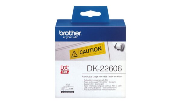 Y-DK22606 | Brother Endlos-Etikett (Film) - Schwarz auf gelb - DK - Schwarz - Gelb - Direkt Wärme - Brother - Brother QL1050 - QL1060N - QL500 - QL500A - QL550 - QL560 - QL560VP - QL570 - QL580N - QL650TD - QL700,... | DK22606 | Verbrauchsmaterial