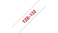 Y-TZE132 | Brother Schriftband 12mm - Rot auf Transparent...