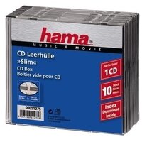 I-00051275 | Hama CD-Leerhülle Slim, 10er-Pack, Transparent/Schwarz | 00051275 | Verbrauchsmaterial