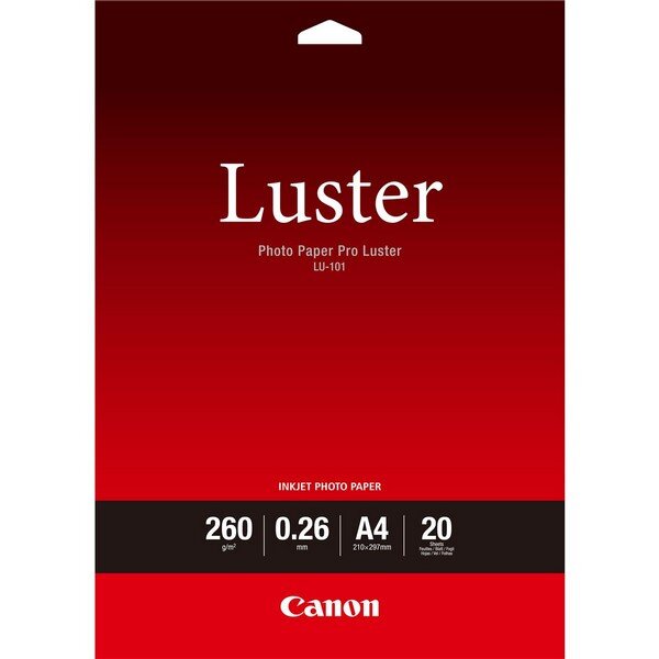 I-6211B006 | Canon LU-101 Luster Fotopapier Pro A4 – 20 Blatt - Satin - 260 g/m² - Weiß - 260 µm - 10 - 35 °C - 10 - 35 °C | 6211B006 | Verbrauchsmaterial