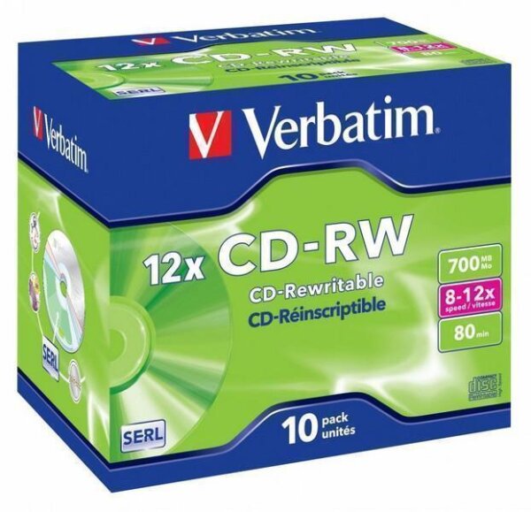I-43148 | Verbatim CD-RW 12x - 12x - CD-RW - 700 MB - Jewelcase - 10 Stück(e) | 43148 | Verbrauchsmaterial