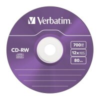 I-43167 | Verbatim DataLife DataLifePlus Hi-Speed - CD-RW 12x - 1,2 cm 0,7 GB 80min - 5er Slim Case | 43167 | Medien Optisch |