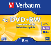I-43229 | Verbatim DataLife DataLifePlus - DVD+RW 4x - 4,7 GB 120min - 5er Jewel Case | 43229 | Verbrauchsmaterial