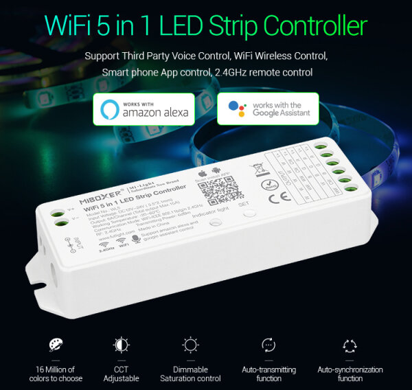 L-WL5 | Synergy 21 LED Controller RGB-WW RGB-CCT DC12/24V WiFi 5in1*Milight/Miboxer* Alexa | WL5 | Elektro & Installation