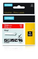 Y-1805422 | Dymo IND Vinyletiketten - Weiss auf Rot -...