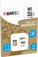 L-ECMSDM16GHC10GP | EMTEC Gold+ - Flash-Speicherkarte ( SD-Adapter inbegriffen ) - 16 GB | ECMSDM16GHC10GP | Verbrauchsmaterial