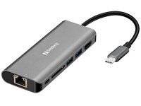 A-136-18 | SANDBERG USB-C Dock HDMI+LAN+SD+USB,61W - USB...