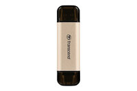 Transcend JetFlash 930C - 256 GB - USB Type-A / USB Type-C - 3.2 Gen 1 (3.1 Gen 1) - 420 MB/s - Kappe - Gold