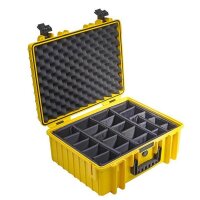 B&W Outdoor Case Type 6000 gelb    mit Facheinteilung
