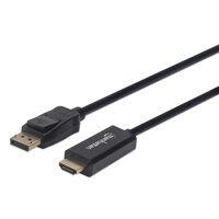 P-153195 | Manhattan 4K@60Hz DisplayPort auf HDMI-Kabel - DisplayPort-Stecker auf HDMI-Stecker - 1 m - schwarz - 1 m - DisplayPort - HDMI - Männlich - Männlich - Gerade | 153195 | Zubehör