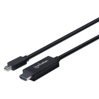 P-153287 | Manhattan 4K@60Hz Mini-DisplayPort auf HDMI-Kabel - Mini-DisplayPort-Stecker auf HDMI-Stecker - 1,8 m - schwarz - 1,8 m - Mini DisplayPort - HDMI Typ A (Standard) - Männlich - Männlich - Gerade | 153287 | Zubehör