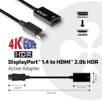 P-CAC-1080 | Club 3D DisplayPort 1.4 auf HDMI 2.0a HDR aktiver Adapter | Herst. Nr. CAC-1080 | Kabel / Adapter | EAN: 8719214470852 |Gratisversand | Versandkostenfrei in Österrreich