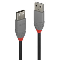P-36692 | Lindy 36692 USB Kabel 1 m USB A Männlich Schwarz - Grau | 36692 | Zubehör