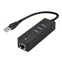 P-IDATA-USB-ETGIGA-3U2 | Techly Konverter 1x USB A Stecker auf 1x RJ45 Buchse & 3x USB A Buchse | IDATA-USB-ETGIGA-3U2 | Zubehör