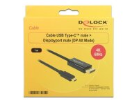P-85255 | Delock 85255 - 1 m - USB Typ-C - DisplayPort - Männlich - Männlich - Gold Kabel / Adapter Gratisversand und Versandkostenfrei in Österrreich | Herst. Nr. 85255 | Kabel / Adapter | EAN: 4043619852550 |