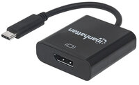 P-152020 | Manhattan USB 3.1 Typ C auf DisplayPort-Konverter - Typ C-Stecker auf DisplayPort-Buchse - schwarz - 3.2 Gen 1 (3.1 Gen 1) - DisplayPorts ausgang - 3840 x 2160 Pixel | 152020 | Zubehör
