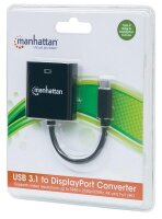 P-152020 | Manhattan USB 3.1 Typ C auf DisplayPort-Konverter - Typ C-Stecker auf DisplayPort-Buchse - schwarz - 3.2 Gen 1 (3.1 Gen 1) - DisplayPorts ausgang - 3840 x 2160 Pixel | 152020 | Zubehör | GRATISVERSAND :-) Versandkostenfrei bestellen in Österrei