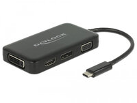 P-63929 | Delock 63929 - USB 2.0 Type-C - DVI-I - DisplayPort - HDMI - VGA - 3840 x 2160 Pixel - Schwarz - 0,15 m - China | 63929 | Zubehör