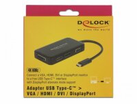 P-63929 | Delock 63929 - USB 2.0 Type-C - Schwarz - DVI-I - DisplayPort - HDMI - VGA - China - USB - 1,5 W Kabel / Adapter Gratisversand und Versandkostenfrei in Österrreich | Herst. Nr. 63929 | Kabel / Adapter | EAN: 4043619639298 |