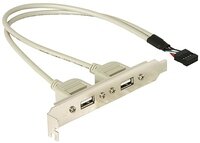 P-71000 | Delock Slotbracket 1x internal USB 5pin > 2x USB2.0 external - 0,3 m - USB A - Weiß | 71000 | Zubehör