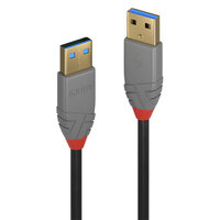 P-36753 | Lindy 36753 USB Kabel 3 m USB A Männlich Schwarz - Grau | 36753 | Zubehör