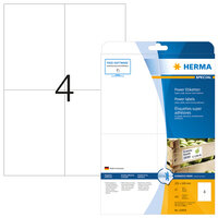 P-10909 | HERMA Etiketten A4 105x148 mm weiß extrem stark haftend Papier matt 100 St. - Weiß - Rechteck - Dauerhaft - Papier - Matte - Laser/Inkjet | 10909 | Verbrauchsmaterial
