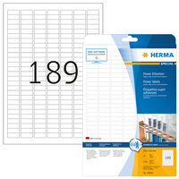 P-10900 | HERMA Etiketten A4 25,4x10 mm weiß extrem stark haftend Papier matt 4725 St. - Weiß - Selbstklebendes Druckeretikett - A4 - Papier - Laser/Inkjet - Dauerhaft | 10900 | Verbrauchsmaterial