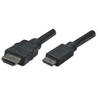 P-304955 | Manhattan High Speed HDMI-Kabel - 3D - Mini HDMI Stecker auf HDMI Stecker - geschirmt - schwarz - 1,8 m - 1,8 m - HDMI Typ A (Standard) - HDMI Type C (Mini) - 10,2 Gbit/s - Schwarz | 304955 | Zubehör