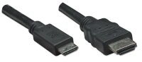 P-304955 | Manhattan High Speed HDMI-Kabel - 3D - Mini HDMI Stecker auf HDMI Stecker - geschirmt - schwarz - 1,8 m - 1,8 m - HDMI Typ A (Standard) - HDMI Type C (Mini) - 10,2 Gbit/s - Schwarz | 304955 | Kabel / Adapter |