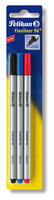 Pelikan Fineliner 96 - Schwarz - Blau - Rot - Fein - 0,4 mm - Deutschland - Sichtverpackung - 3 Stück(e)